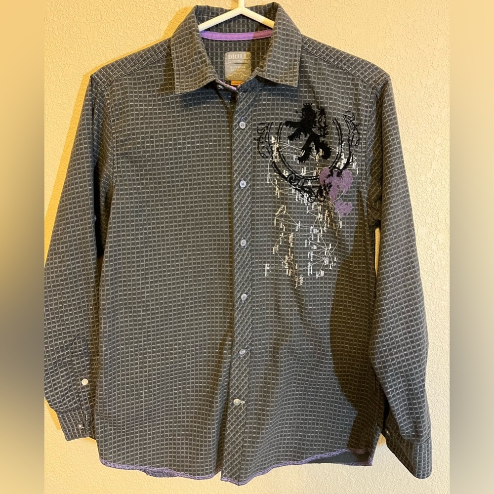 Drill Clothing Co Boys Division Button Down Shirt, Size L (14/16) - Picture 1 of 7